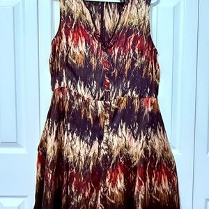 🔥 Kenneth Cole New York Abstract Print Fit & Flare Dress – Size L